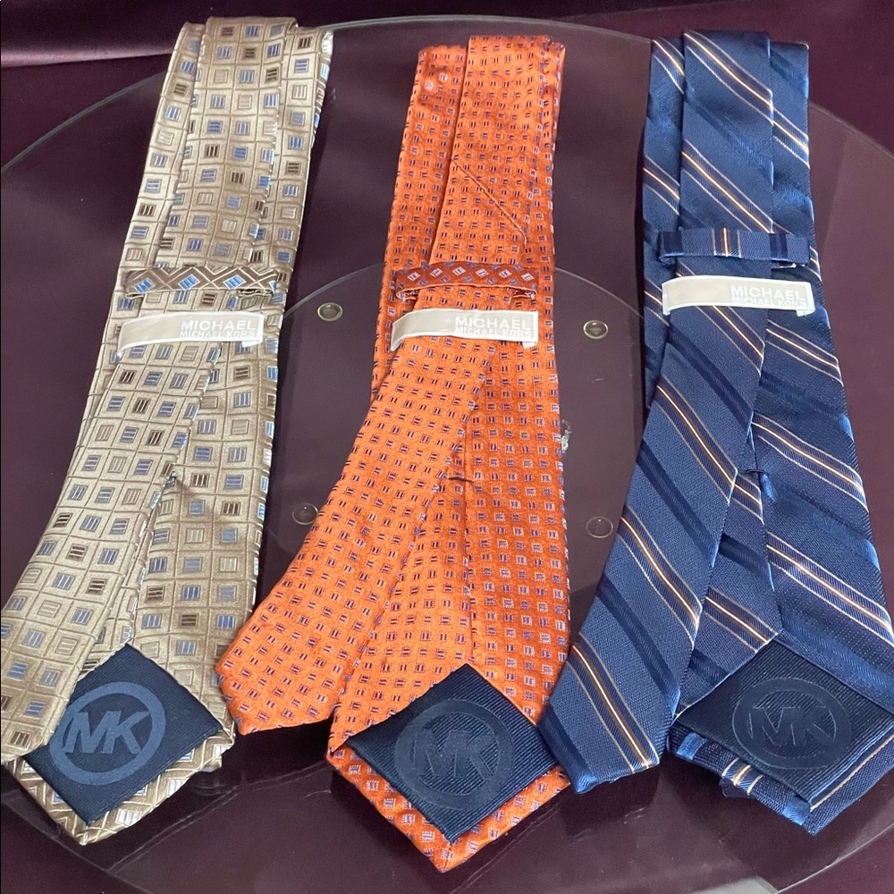 Lot of 3: EUC Michael Kors 100% Silk Men's Neckties